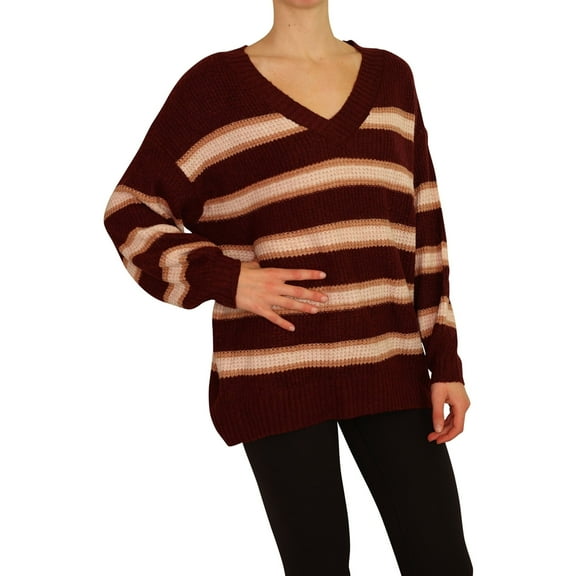 American Eagle Outfitters Womens Stripe Pullover Sweater, Red, Small