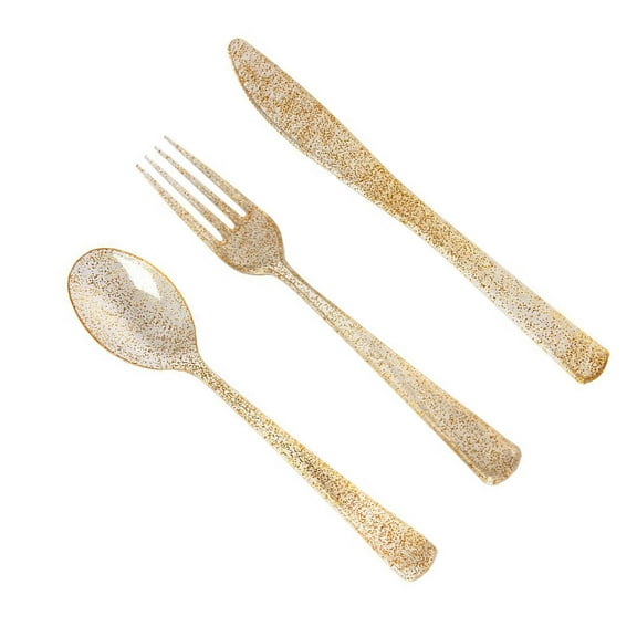 30 Pcs Party Disposable Forks Gold Set Silverware Wedding Supplies