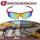 thumbnail image 3 of Gafas de conducción de motocicleta Unique Bargains 1 juego PC Tri-acetel Celulosa gafas de sol para deportes al aire libre motocross bicicleta de tierra lente rojo tono plateado marco rojo negro, 3 of 7