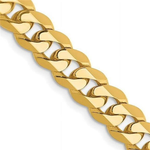 10K Yellow Gold 6.75 mm Flat Beveled 18 in. Curb Chain