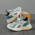 thumbnail image 3 of Children's sports running shoes mesh breathable sports shoes Gray Orange, 3 of 5