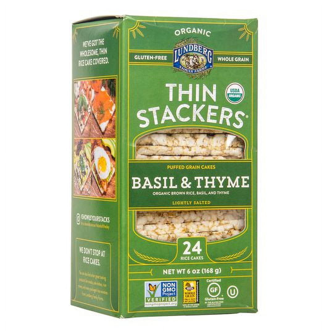 Lundberg Thin Stackers, Basil Thyme, Organic-6 x 6 oz
