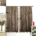 thumbnail image 3 of Rustic Curtai Old Wooden Door with Planks Rustic Country Life Themed for Rustic Curtains for Living Room Bedroom Blackout Rod Pocket Printed Window Drapes 2 Panel 52x84in, 3 of 6