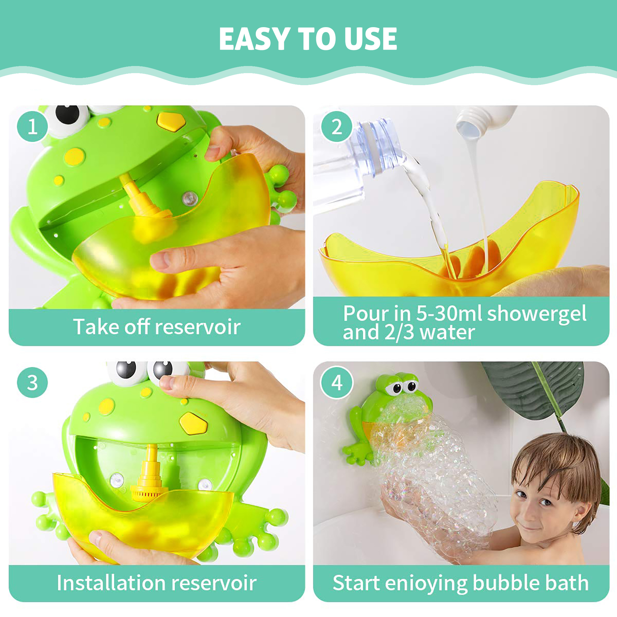 Freecat Bubble Baby Bath Toys for Toddler 1 2 3 Years Old, Kids Frog  Blowing Bubbles and Singing 12 Songs Gift Bathtub Toddler Bathtub Toys