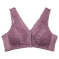 thumbnail image 5 of FhsagQ Bra Bras for Women Bras Plus Size No Steel Ring Bra Full Coverage Front Buckle Underwear Sweat Absorbent No Steel Ring Bra Bras for Women Set with Robe PurpleGrey 40/90, 5 of 5