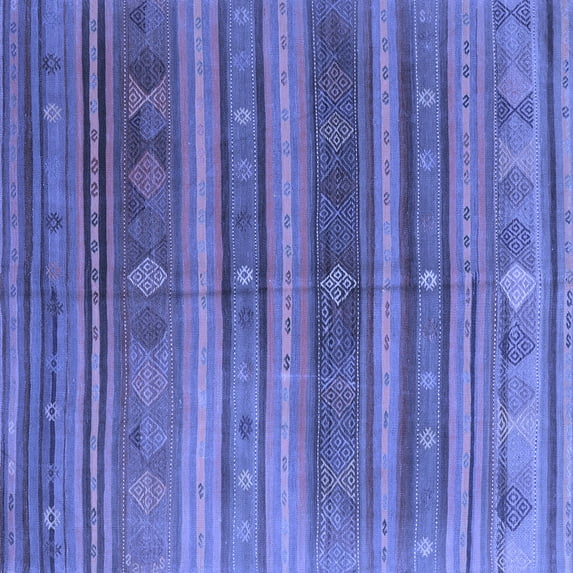 Ahgly Company Indoor Square Southwestern Blue Country Area Rugs, 8' Square