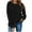 Black, variant on Crew Neck Sweatshirts for Women Pullover Sweatshirts Fall Casual Loose Fit Long Sleeve Tops with Sleeve Zip Pocket