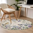 thumbnail image 4 of Round Rug 3.3Ft Washable Non-Slip, Spring Flowers Circle Area Rugs for Living Room Bedroom, Vintage Floral Leaves Birds Pastoral Botanical Indoor Floor Mats Carpet Runner for Home Decor Aesthetic, 4 of 8