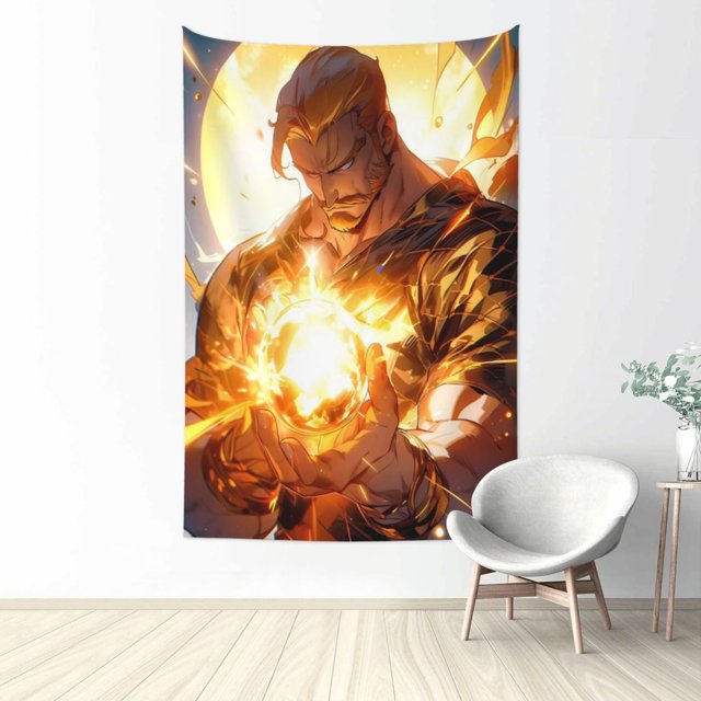 Tapiz de Escanor para dormitorio, estampado artístico para colgar en la pared, pósteres estéticos, tapices de fondo para sala de estar, dormitorio, regalo para fanáticos, 60 x 40 pulgadas