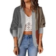 thumbnail image 1 of Pntutb Moda Mujer Otoño Invierno Contraste Color Cárdigan Manga Larga Suéter Cárdigan Chaqueta tops Rollbacks Pntutb Pntutb-3966, 1 of 6