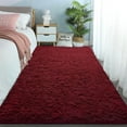 thumbnail image 6 of Homore Cute Fluffy Velvet Carpet Soft Washable Area Rugs for Bedroom/ Living Room Decoration,5'x8',Dark Red, 6 of 8