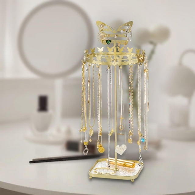 Soporte organizador giratorio de joyería Yinane almacenamiento decorativo