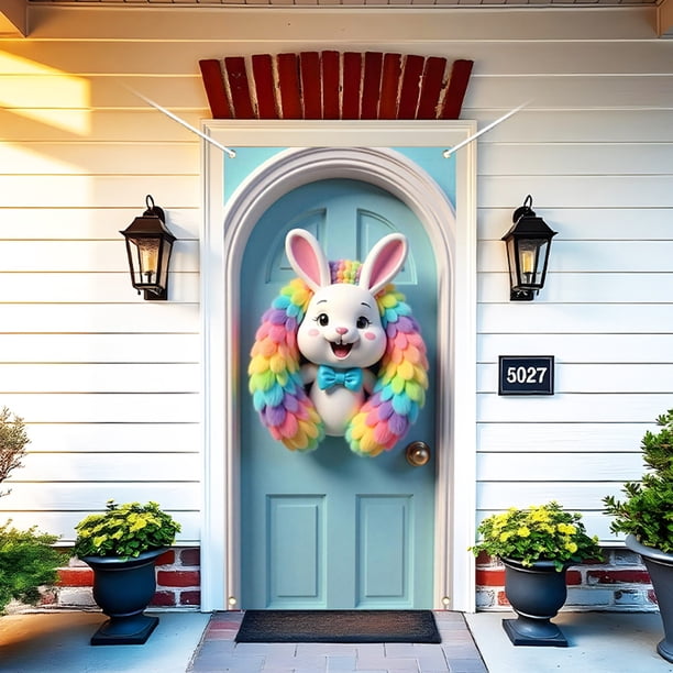 Decoraciones de Pascua, adornos de Pascua, regalos de Pascua, cortina de puerta de Pascua adecuada para suministros de fiesta grandes, decoración de pared de jardín de habitación, decoración navideña,