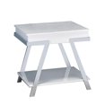 thumbnail image 1 of Tius 26 Inch Side End Table, Open Shelf, Chrome, High Gloss White Finish, 1 of 6