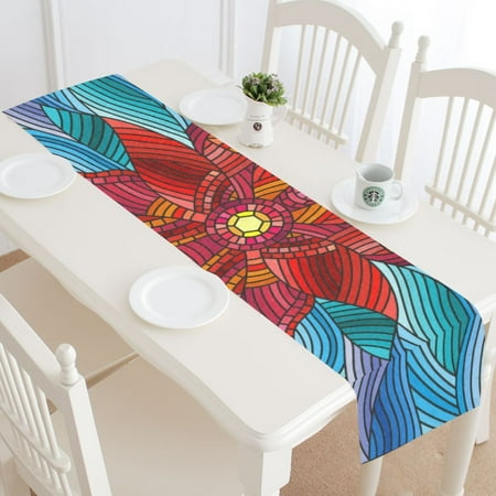 

MKHERT Red Flower Table Runner for Office Kitchen Dining Wedding Party Home Decor 16x72 inch