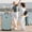 Light Blue, variant on GDF Studio 5-Piece Front Opening Luggage Set, 20" Carry-On with Cup Holder & USB, 24/28" Expandable Spinners, Grey Green