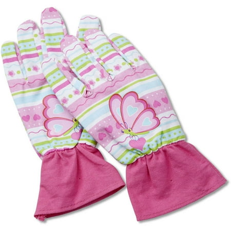 Melissa & Doug Cutie Pie Butterfly Gardening Gloves With Elastic Wrist Closure