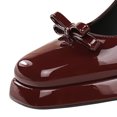 thumbnail image 4 of Womens High Platform Heels 9CM Pump Patent leather Bow Wedding Dress Shoes, 4 of 5