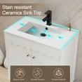 thumbnail image 5 of 30" Single Bathroom Vanity with Ceramic Sink Top, Faucet, Decorative Wavy Edge, 5 of 11