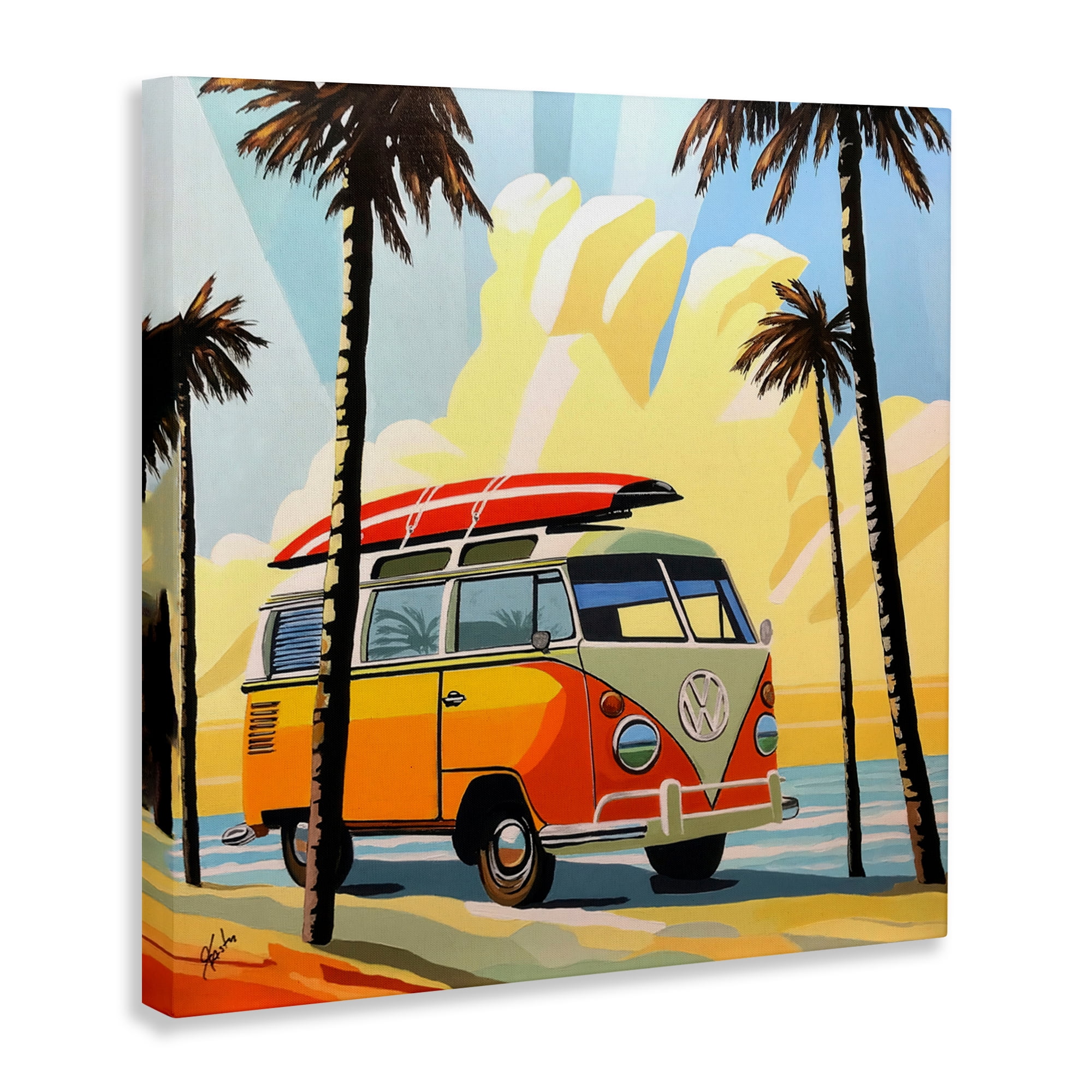 Stupell Industries Road Trip Beach Van Canvas Wall Art, design by John Jaster