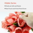 thumbnail image 2 of Artificial Tulip in Bulk for Home Kitchen Wedding Bridal Bouquet,Fake Flowers for Valentine's Day Mother's Day Easter Table Centerpieces Decorations(Large Size,Hot Pink,Real-Touch,10pcs), 2 of 5