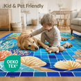 thumbnail image 4 of ODIKA Starfish Ocean Mosaic Coral Reef Wave Bathroom Border Seashell Pet Friendly & Kids Safe Play for Playroom, Bedroom, Reading Nook, 4 of 7
