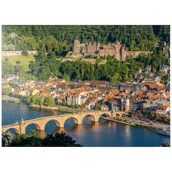 MyPuzzle - View Of Heidelberg - Old Town, Old Bridge And Castle - Premium 1000 Piece Jigsaw Puzzle for Adults
