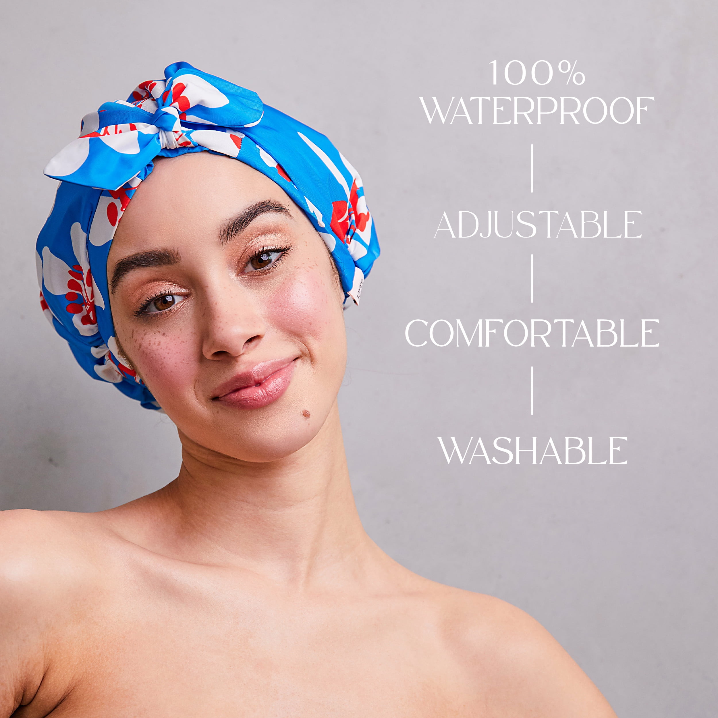 GRACE & COMPANY Luxury Shower Cap For Women - 100% Waterproof, Reusable, Washable & Breathable Shower Caps - Gramercy
