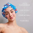 thumbnail image 4 of GRACE & COMPANY Luxury Shower Cap For Women - 100% Waterproof, Reusable, Washable & Breathable Shower Caps - Gramercy, 4 of 8