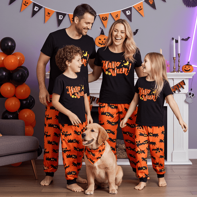 PatPat Kids Halloween Pajamas Toddler Pj Sets Family Matching Letter ...