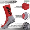 thumbnail image 3 of MENDENG Men's Grip Socks - Non Slip Soccer Socks, 4 Pack (Black, White, Blue, Red), 3 of 5