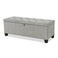 thumbnail image 4 of Furniture of America Suffolk Linen Modern Entryway Bedroom Storage Bench, Light Gray, 4 of 20