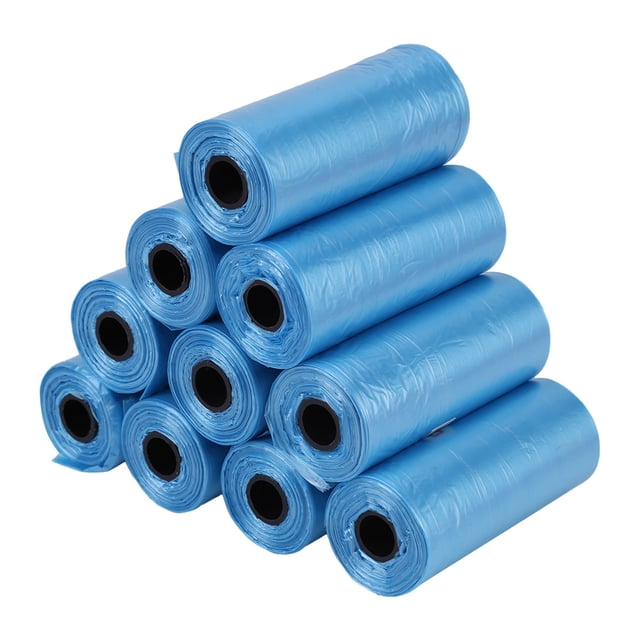 Bolsa de basura de plástico, 10 rollos/150 piezas Bolsa de plástico para desechos de perros y mascotas Bolsa de limpieza de basura Rendimiento finamente ajustado Jadeshay A