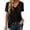 n-487Black2298, variant on CUSTG Women's Shirred V-Neck T-Shirts Short-Sleeve Casual Summer Tops Comfort Fashion Solid Color Tee