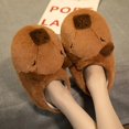 thumbnail image 5 of Fashion Slip On Capybara Slippers Women Warm Cotton Filing Fun Animal Capybara Fur Slides Cartoon Plushy Home Slippers, 5 of 5