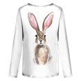 thumbnail image 5 of Hauts pour Femmes Impression Animale Col Rond Manches Longues Hauts Décontractés Blouse Manches Longues en Solde, 5 of 5