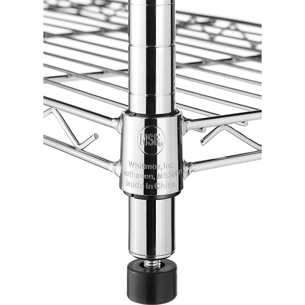 Whitmor Adjustable 36"W x 14"D x 72"H 5-Shelf Freestanding Storage Shelves, Chrome, Adult Use