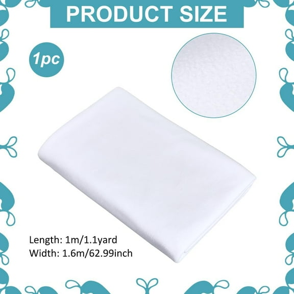 1.1 Yards White Polar Fleece Fabric 63 Inch Solid Color Knitted Polyester Plush Fleece Cloth Wide Soft Stretchy Fabric for Sewing Throw Blankets Pants Booties