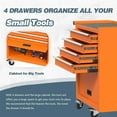 thumbnail image 6 of Aukfa Tool Box, 24.5 in Steel Rolling Tool Chest&Cabinet On Wheels for Garage, 4-Drawer, Orange, 6 of 9