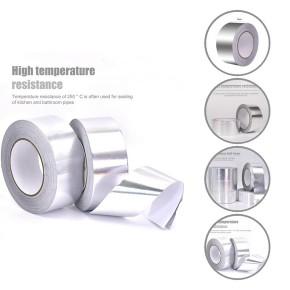 1 Roll Heat-resistant More Thicken Aluminum Foil Adhesive Tape Practical Waterproof Duct Tape for Home