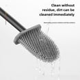 thumbnail image 3 of Wall-Mounted 304 Stainless Steel Toilet Brush with Hole-Free Installation - Rust-Resistant, Dead Angle-Free Cleaning Tool for Bathroom, Compact & Versatile Home Cleaning Accessory (Matte Black, 1, 3 of 6