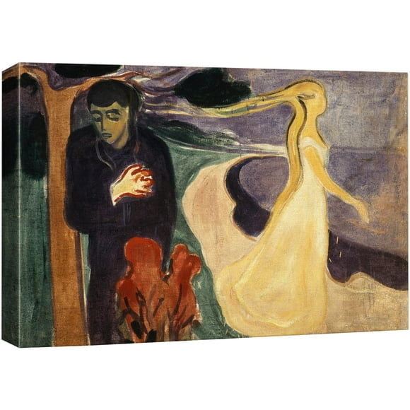 wall26 Impression sur Toile Séparation 1896 par Edvard Munch Illustrations Historiques Art Traditionnel Coloré pour Salon Chambre Bureau - 16 Pouces"x24 Pouces"