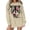 Beige [Halloween Clothes for Women Clearance], variant on Halloween Outfits for Women Loose Fit X-Ray Skeleton Printed Maternity Sweatshirts Pregnancy Announcement Tops Oversized Shirts Womens Sweaters Fall Fashion Clothing Grey, XXL