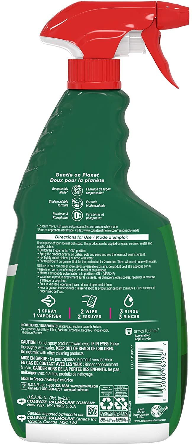 Palmolive Ultra Spray Away Dish Soap Spray, 16.9 Ounce, 6 Pack