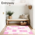thumbnail image 3 of ODIKA 2'x3' Machine Washable Non-Slip Area Rug, Whimsical Patchwork Dreamscape with Irregular Interlocking Tiles High Traffic Rug with Pad, Pink, 470765, 3 of 8