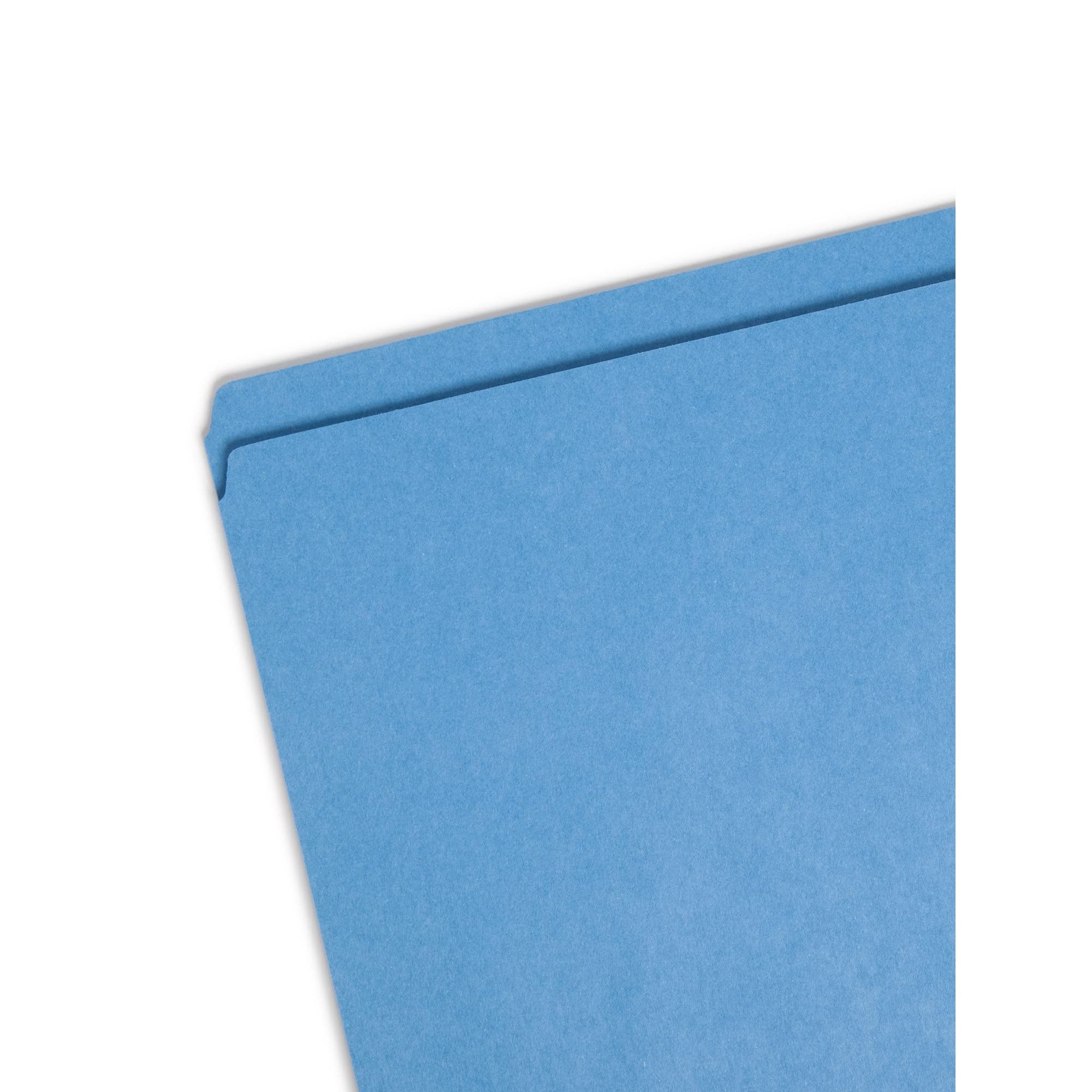 Smead® Color File Folders, With Reinforced Tabs, Letter Size, Straight Cut, Blue, Box Of 100