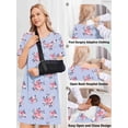 thumbnail image 5 of Pinspark Hospital Gowns Open Back for Women Bedridden Nightgowns Back Opening Short Sleeve Post Surgery Tear Away Adaptive Dresses, 5 of 7