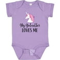thumbnail image 3 of Inktastic My Godmother Loves Me Unicorn Girls Baby Bodysuit, 3 of 5