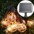 thumbnail image 3 of Cadena de luces solares para exteriores, control remoto impermeable, luces de cadena para patio exterior con 25 bombillas de globo inastillables, cadena de luces colgantes con 4 modos, 3 of 6