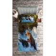 thumbnail image 2 of Ambesonne Bear Quilted Coverlet 2 Pcs, Alaska Waterfall Wildlfie, Twin Size, Multicolor, 2 of 2